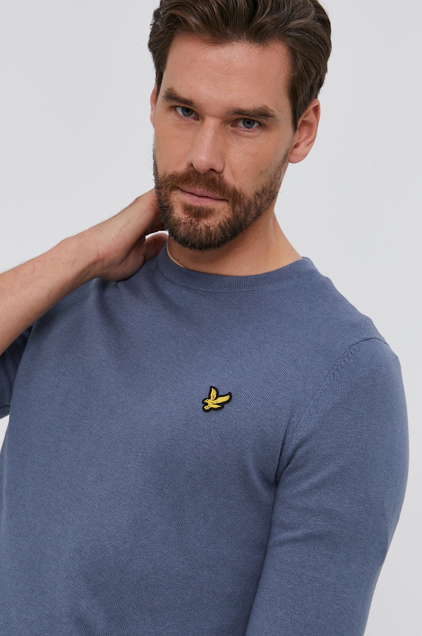 

Пуловер с вълна Lyle & Scott мъжки, Виолетов
