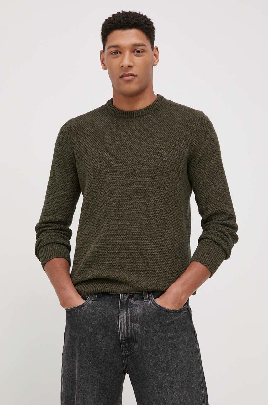 Superdry Sweter bawełniany męski kolor zielony lekki