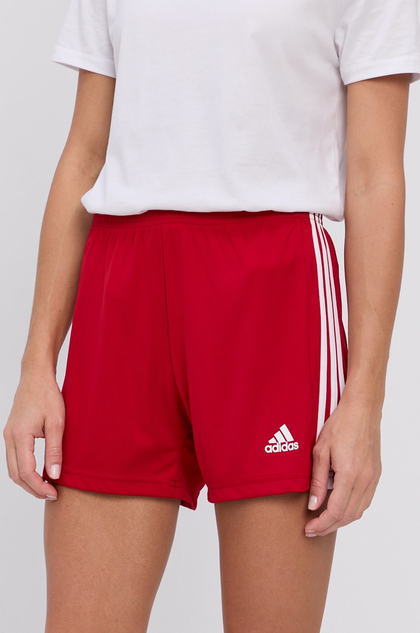 Adidas Performance Pantaloni Scurti Gn5783 Femei, Culoarea Rosu, Material Neted, Medium Waist