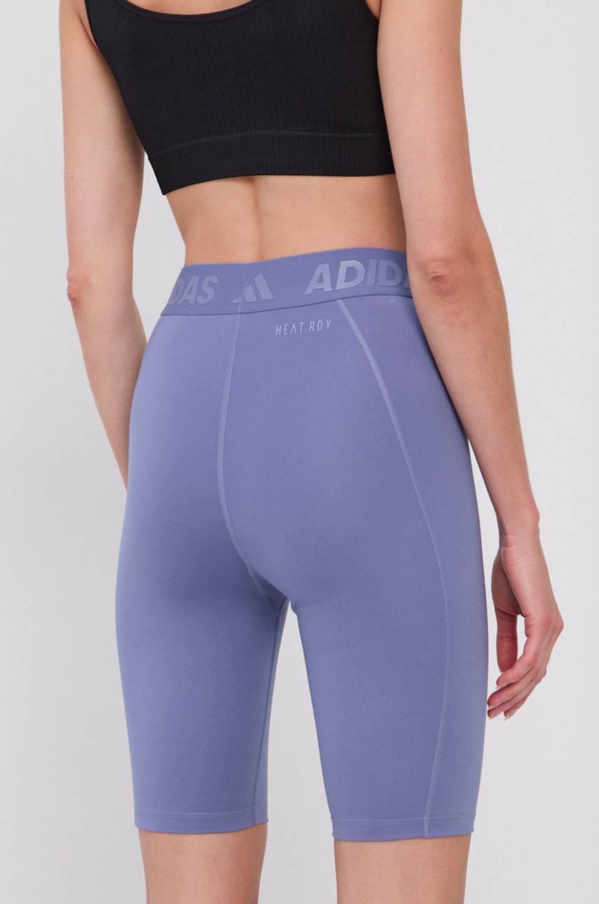

Шорты adidas Performance H08881 женские цвет фиолетовый гладкие средняя посадка