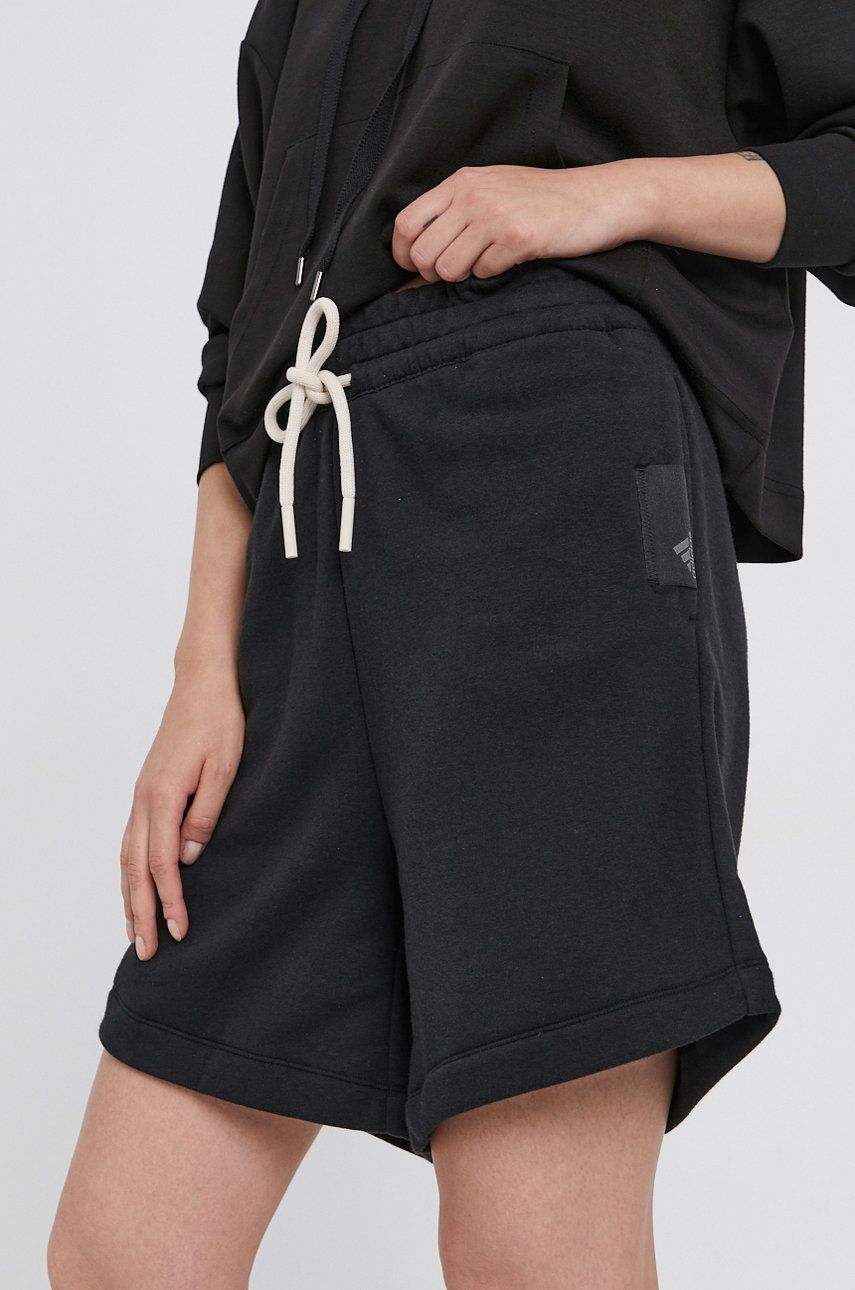 Adidas Performance Pantaloni scurti femei, culoarea negru, material neted, high waist