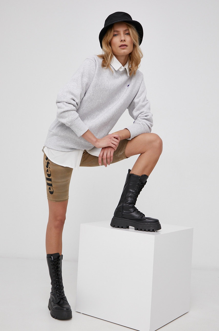 

Шорты Ellesse женские цвет коричневый с аппликацией средняя посадка