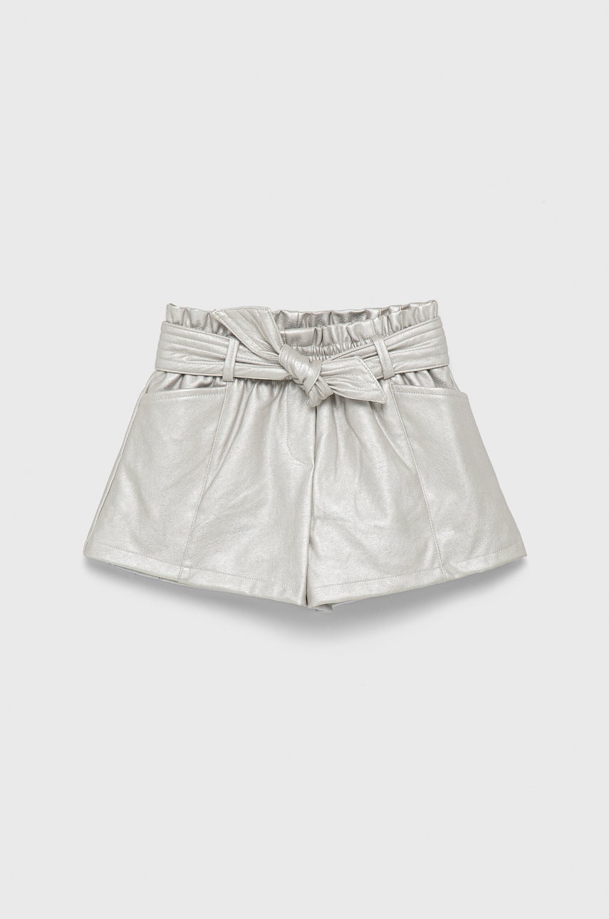 Birba&trybeyond pantaloni scurți copii culoarea argintiu, material neted