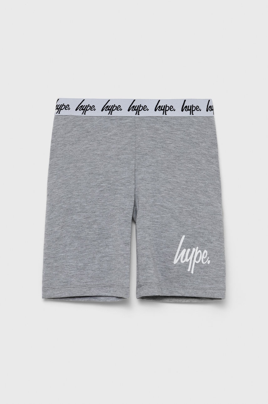 Hype pantaloni scurti copii culoarea gri, melanj
