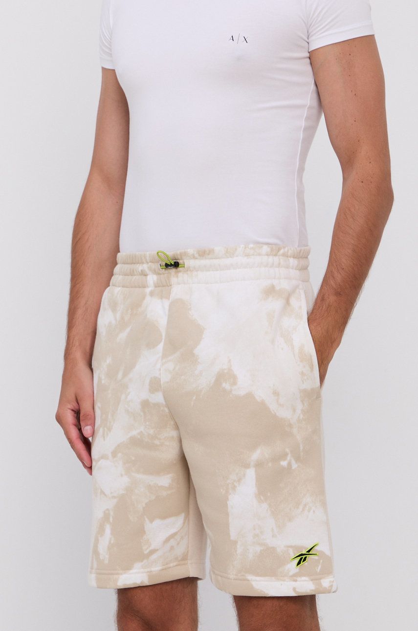 Reebok Pantaloni scurți GS9004 bărbați, culoarea crem answear.ro imagine noua