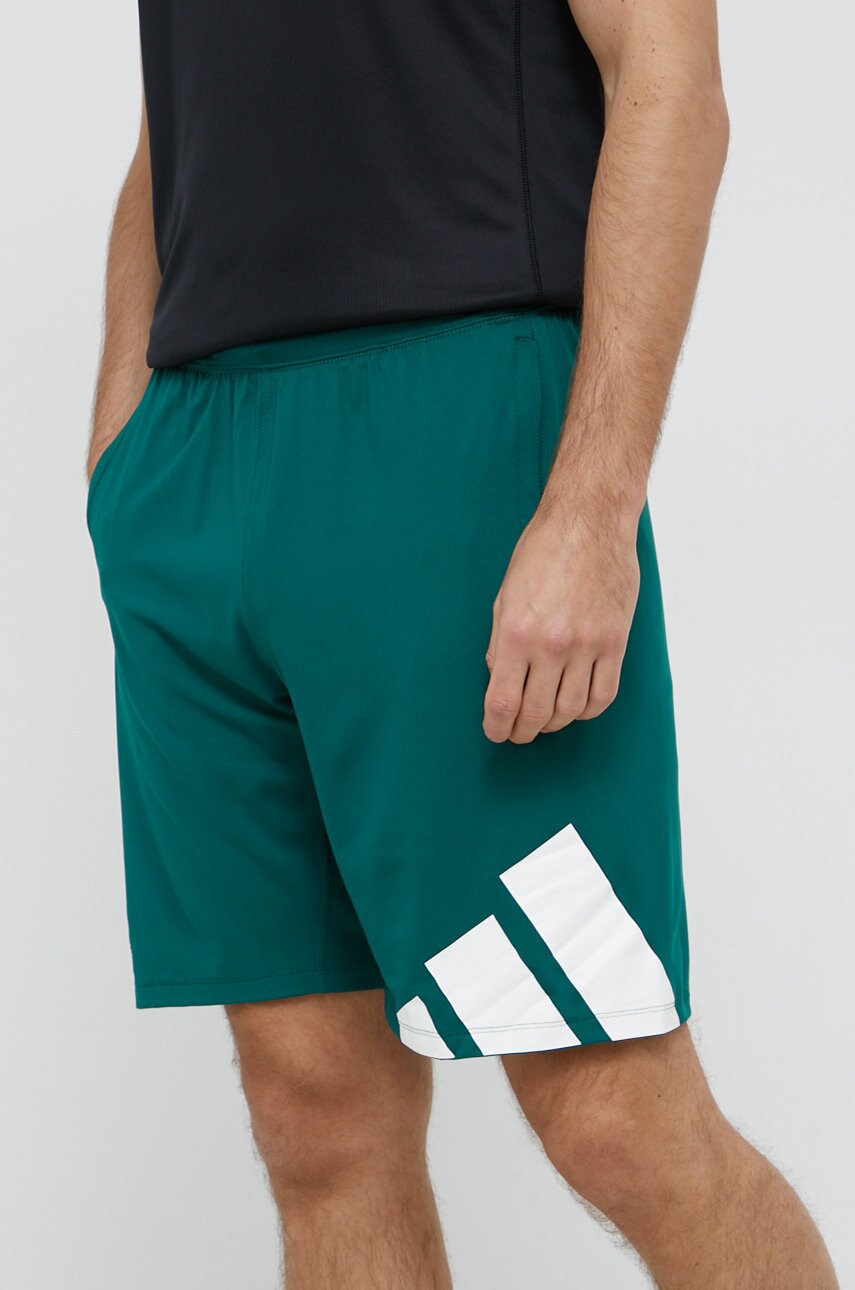 Adidas performance pantaloni scurți h08757 bărbați, culoarea verde