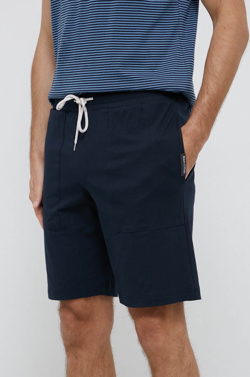 Marc o'polo pantaloni scurți din bumbac bărbați, culoarea albastru marin