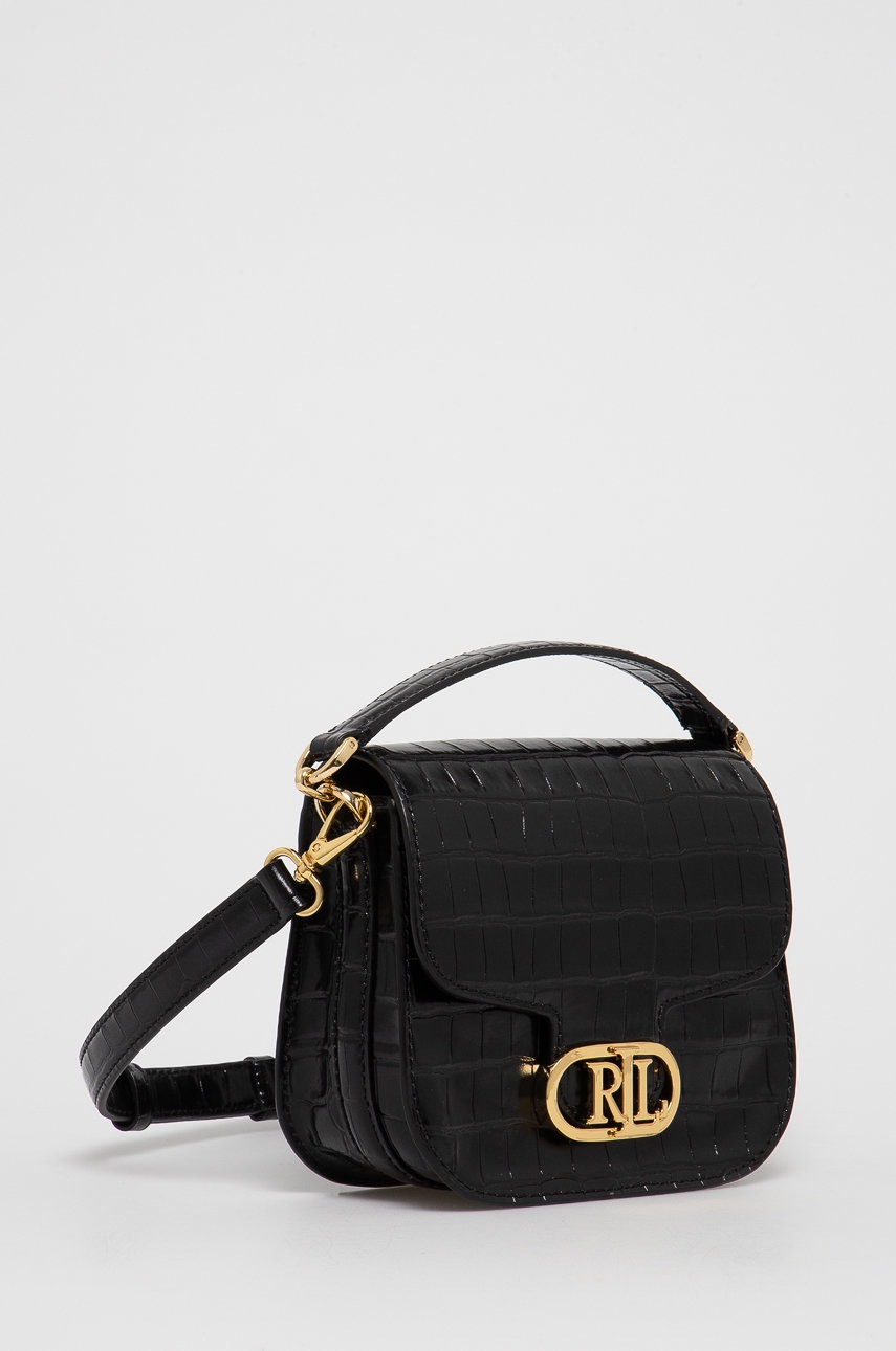 

Шкіряна сумочка Lauren Ralph Lauren колір чорний