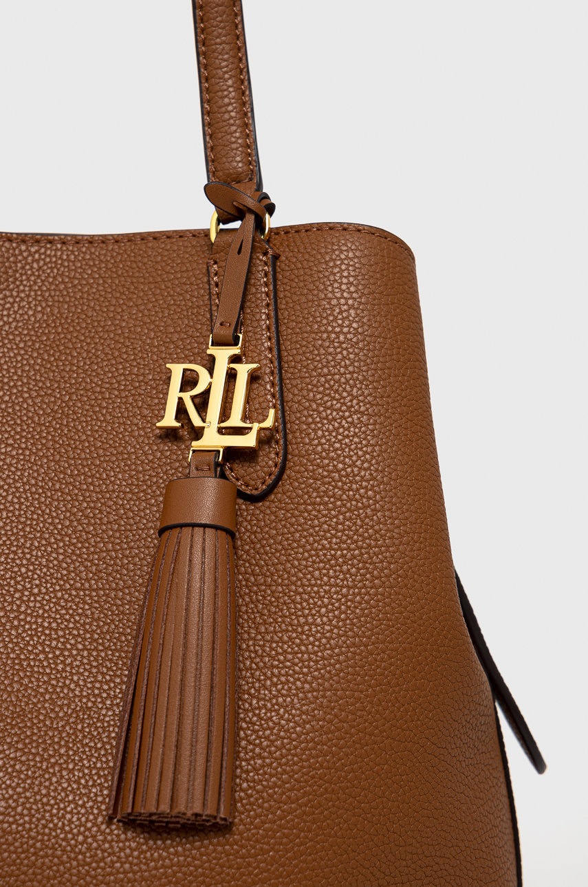 

Шкіряна сумочка Lauren Ralph Lauren колір коричневий