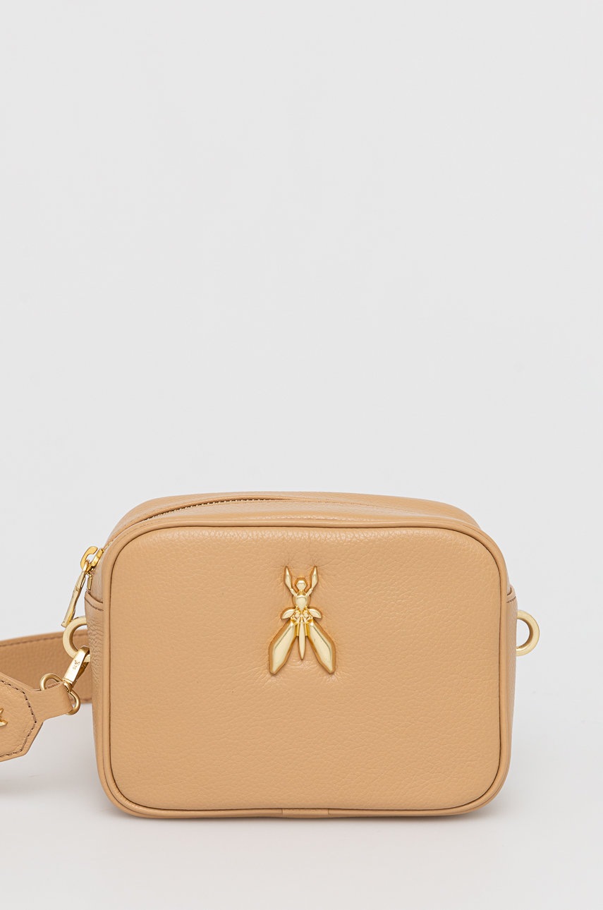 

Кожена чанта Patrizia Pepe в жълто, Бежов