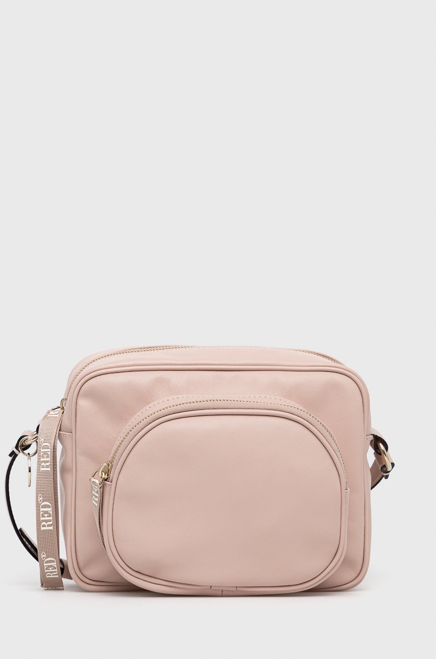 

Кожена чанта Red Valentino в розово, Розов