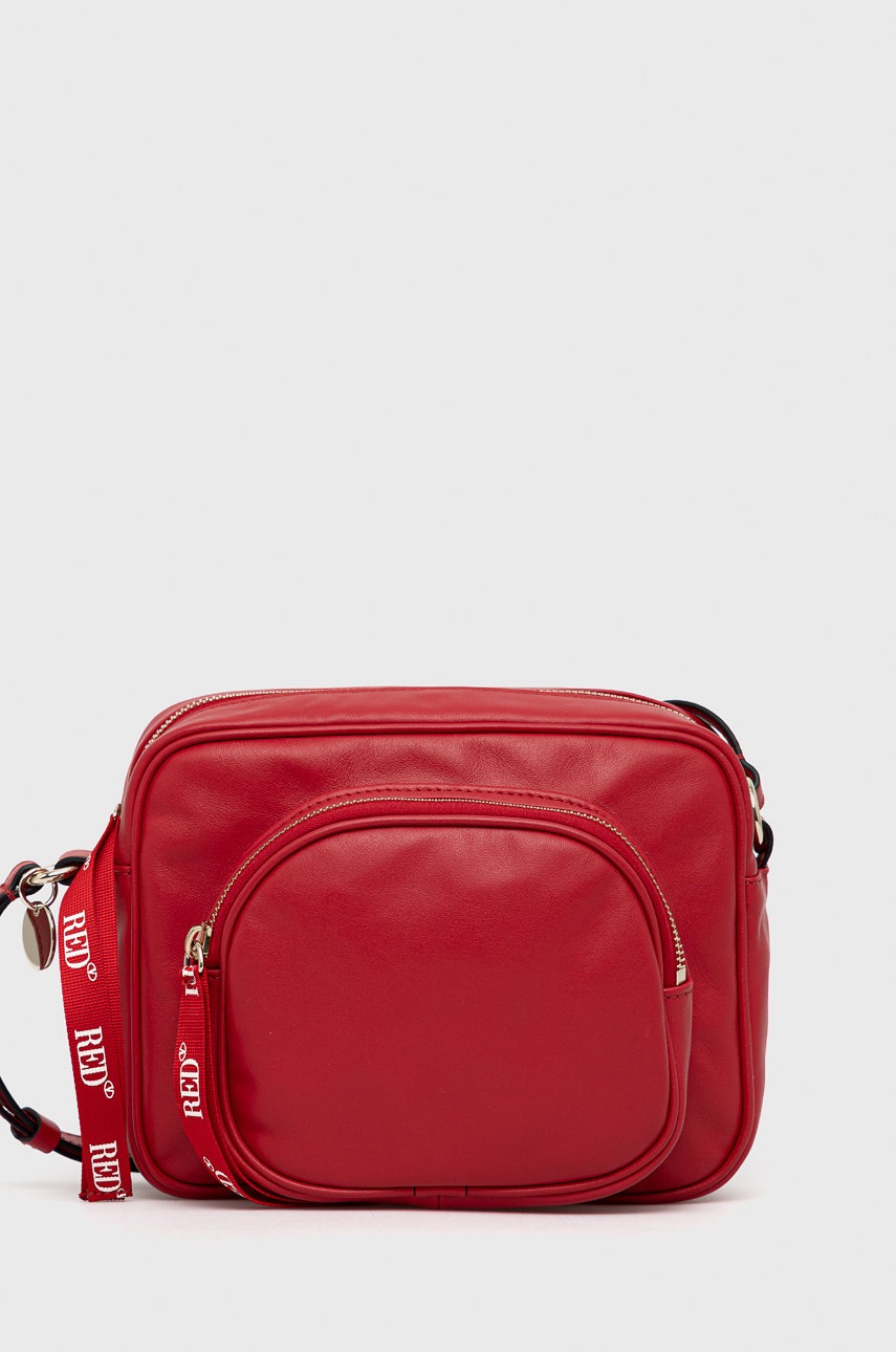 

Кожена чанта Red Valentino в червено, Червен