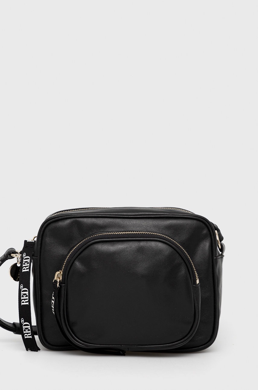 

Кожена чанта Red Valentino в черно, Черен