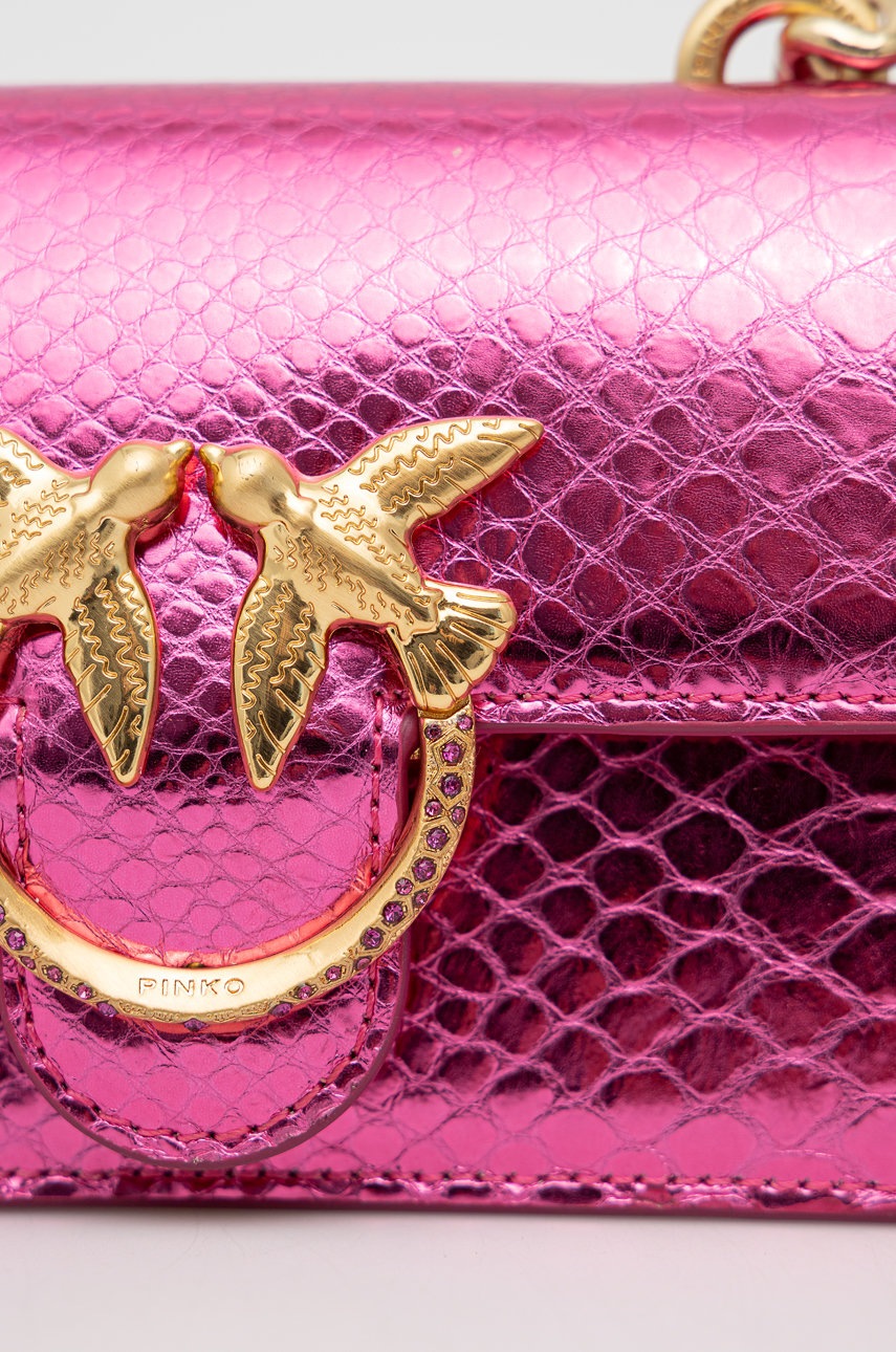 

Кожаная сумочка Pinko цвет розовый
