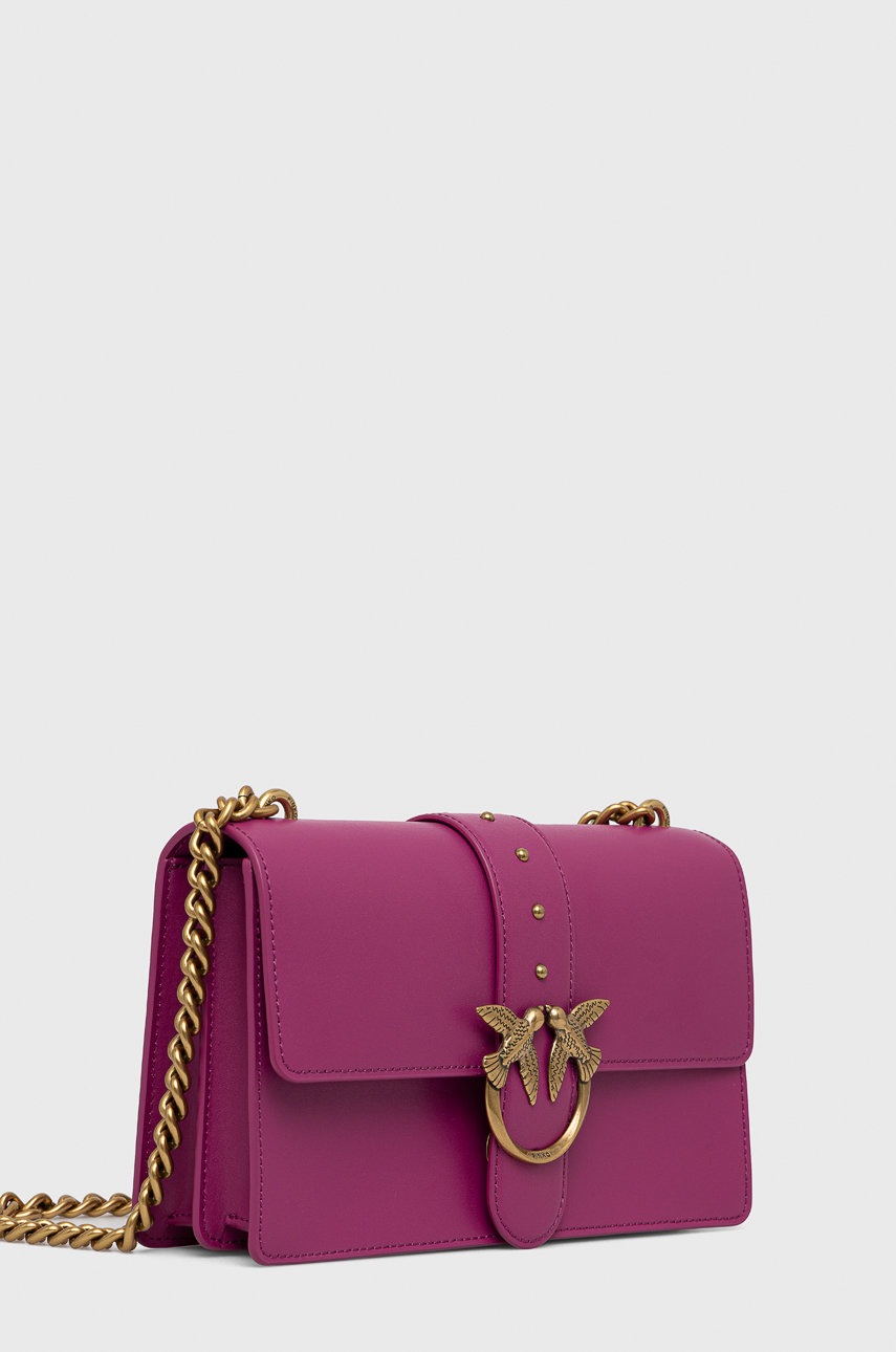 

Кожаная сумочка Pinko цвет розовый
