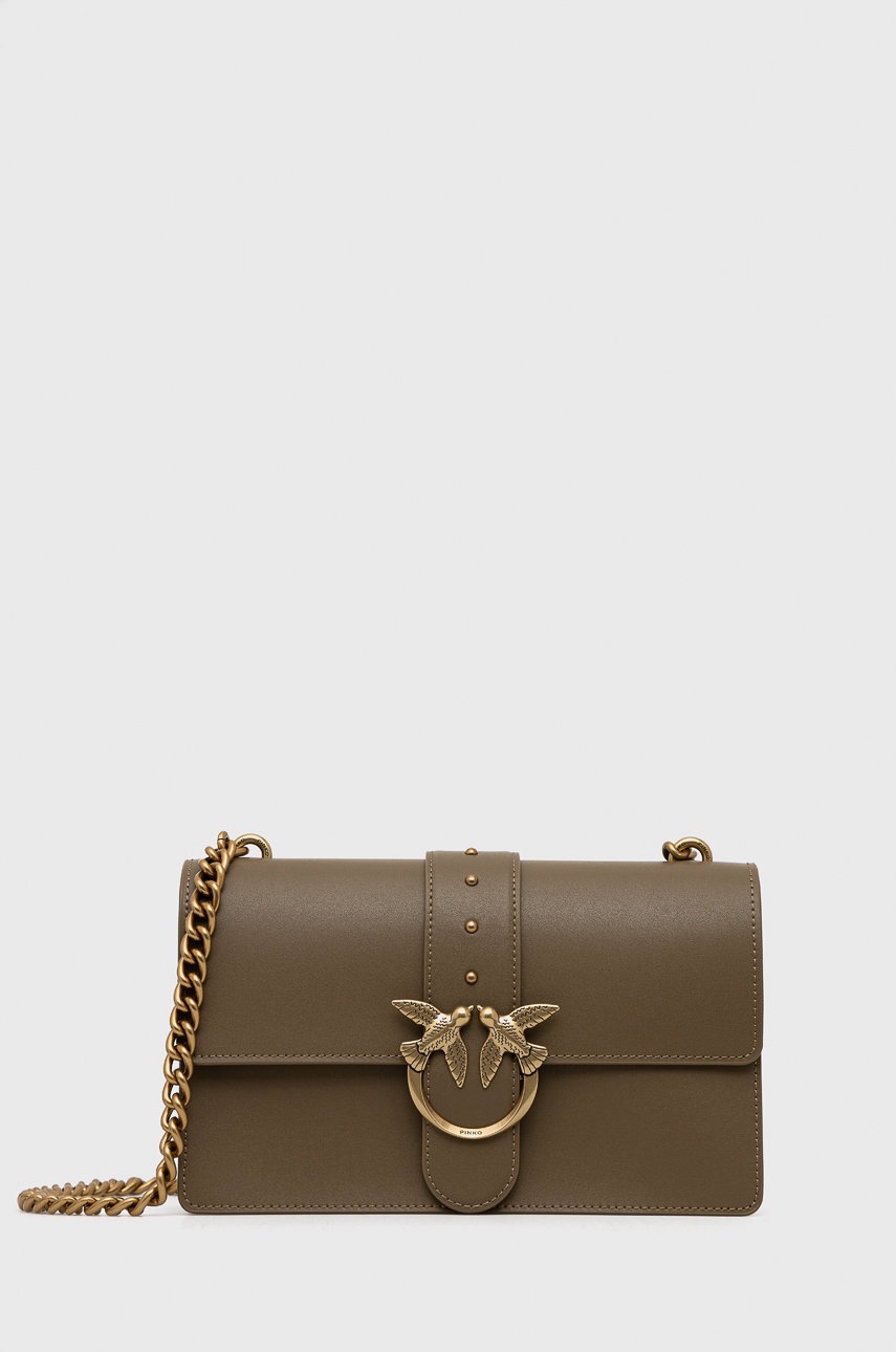 

Pinko - Кожена чанта, Зелен