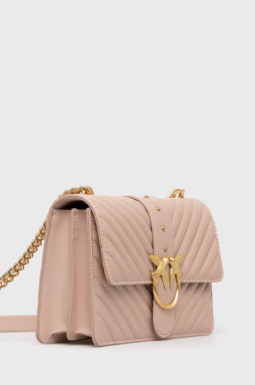 

Кожаная сумочка Pinko цвет розовый