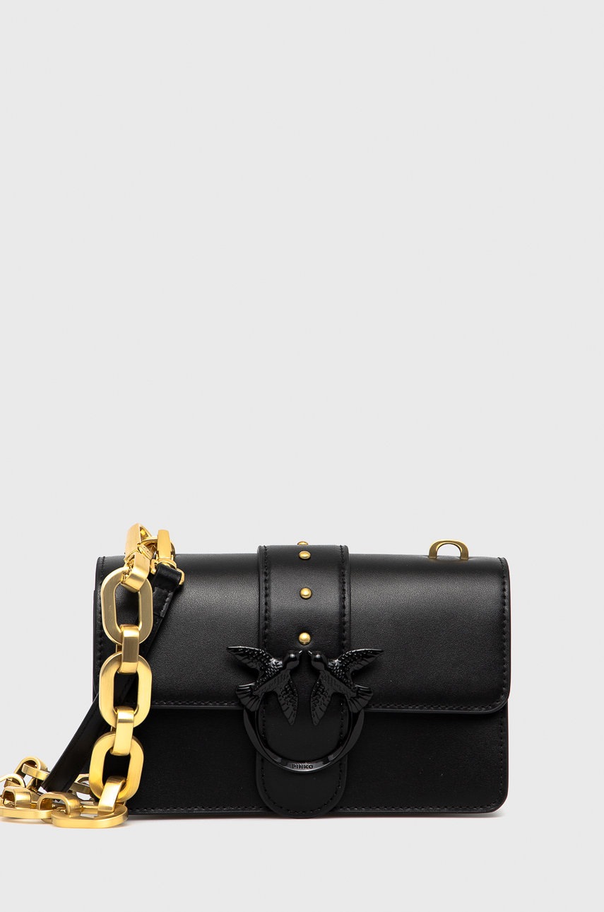 

Pinko - Кожена чанта, Черен