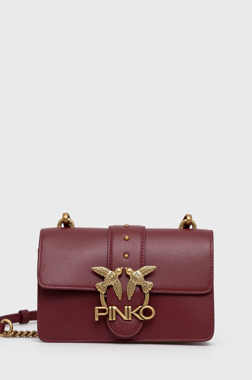 

Pinko - Кожена чанта, Бордо