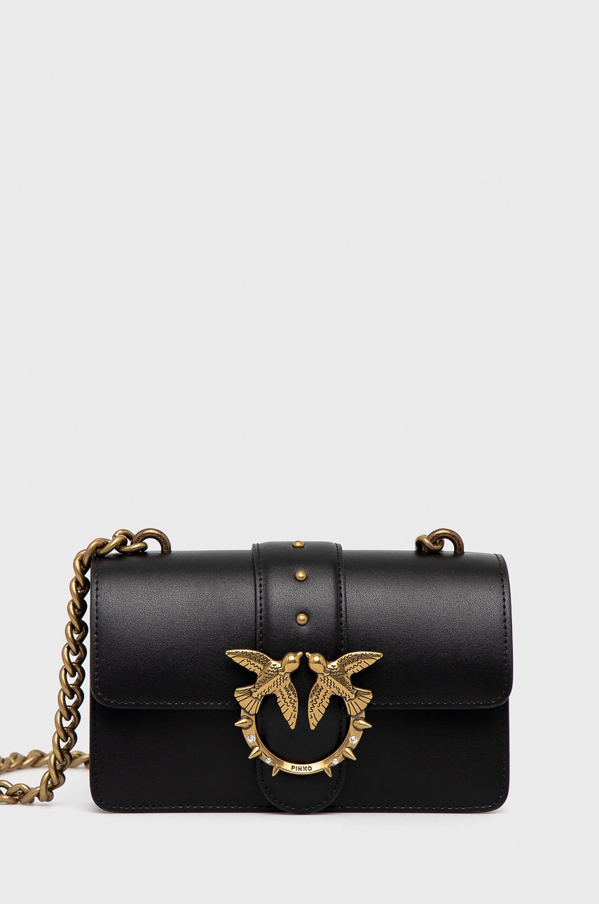 

Pinko - Кожена чанта, Черен