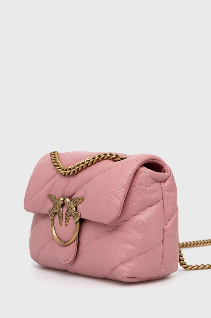 

Кожаная сумочка Pinko цвет розовый