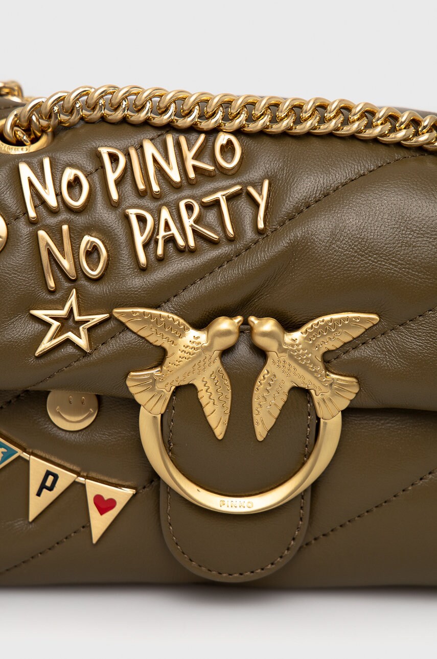 

Шкіряна сумочка Pinko колір зелений