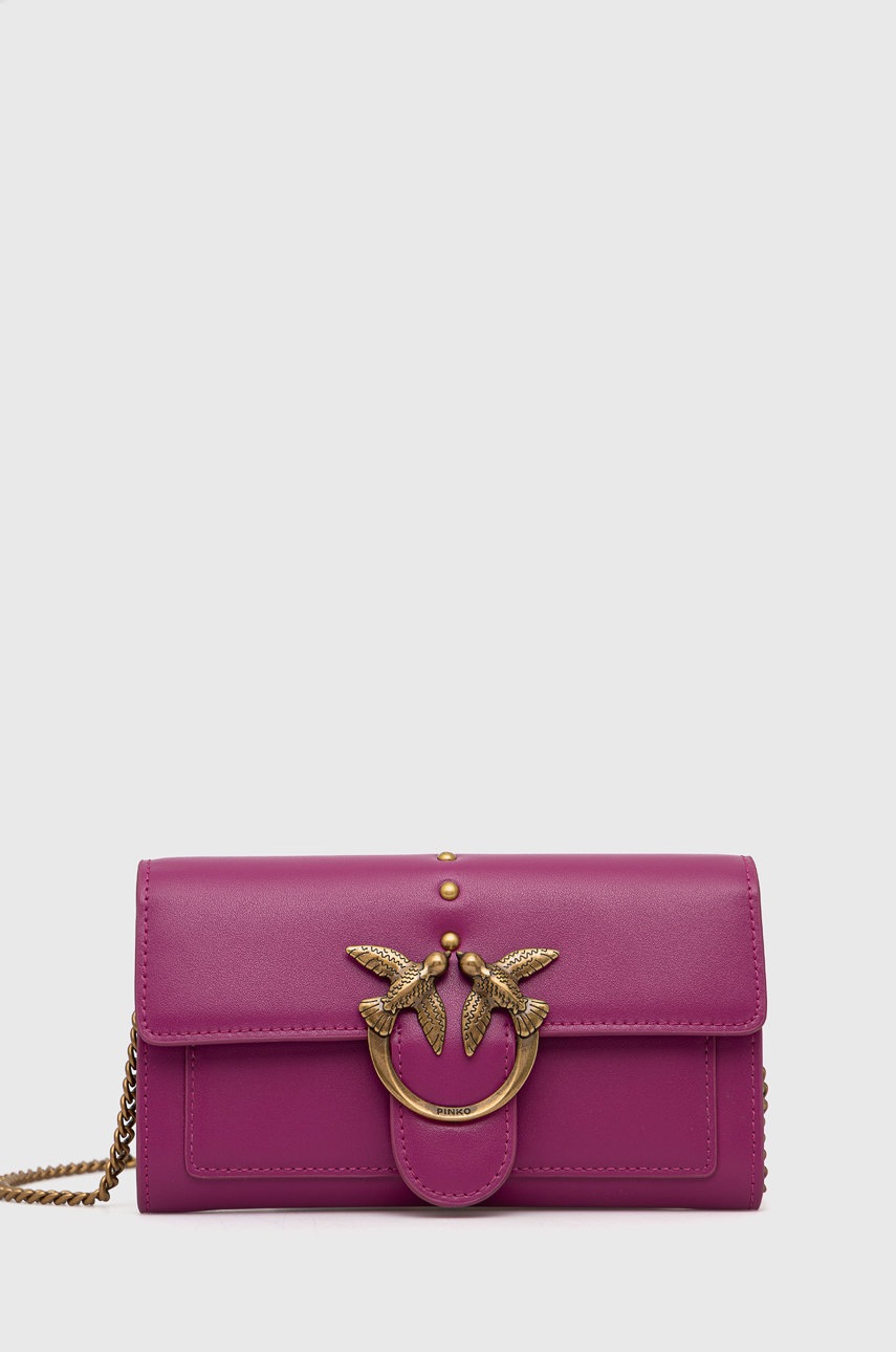 

Кожен портфейл Pinko в розово, Розов