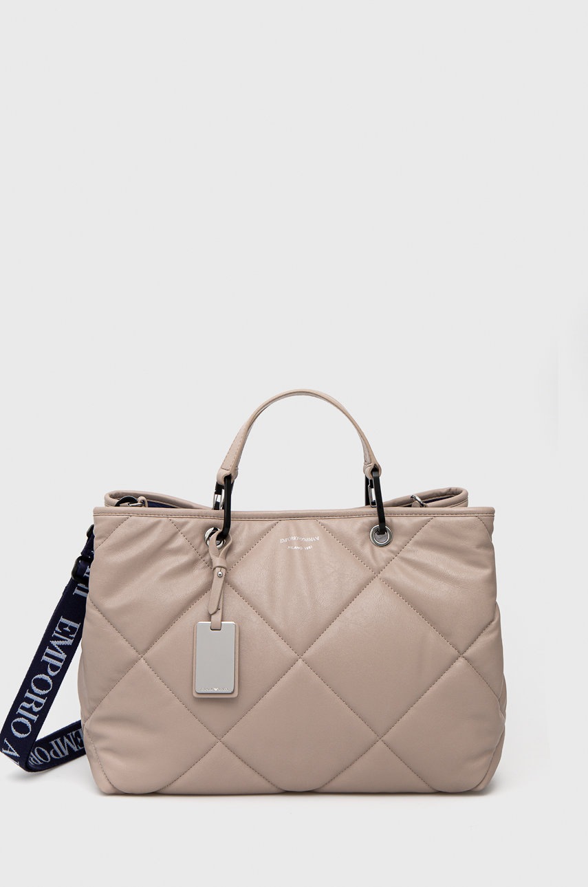 

Чанта Emporio Armani в прозрачен цвят, Бежов