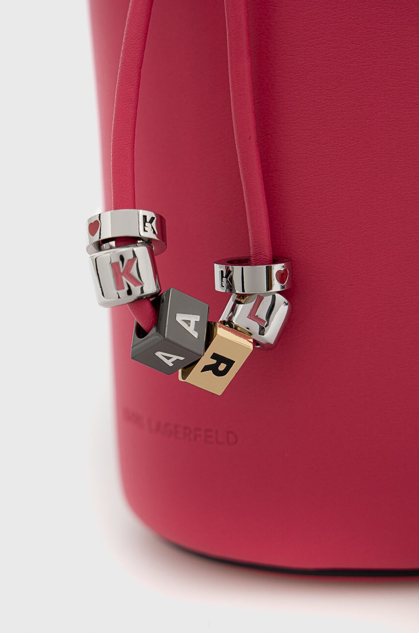 

Кожаная сумочка Karl Lagerfeld цвет розовый