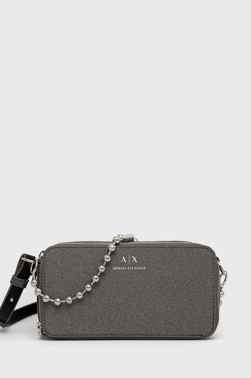 

Чанта Armani Exchange в сребристо, Сив