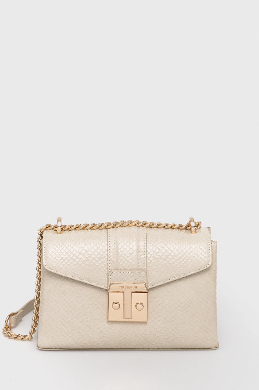 Trussardi poșetă culoarea crem