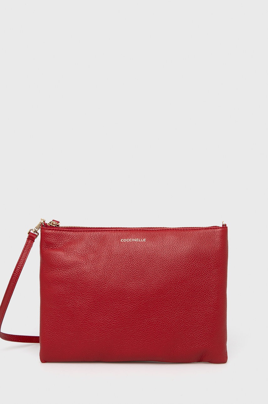 

Кожена чанта Coccinelle Mini Bag в червено, Червен