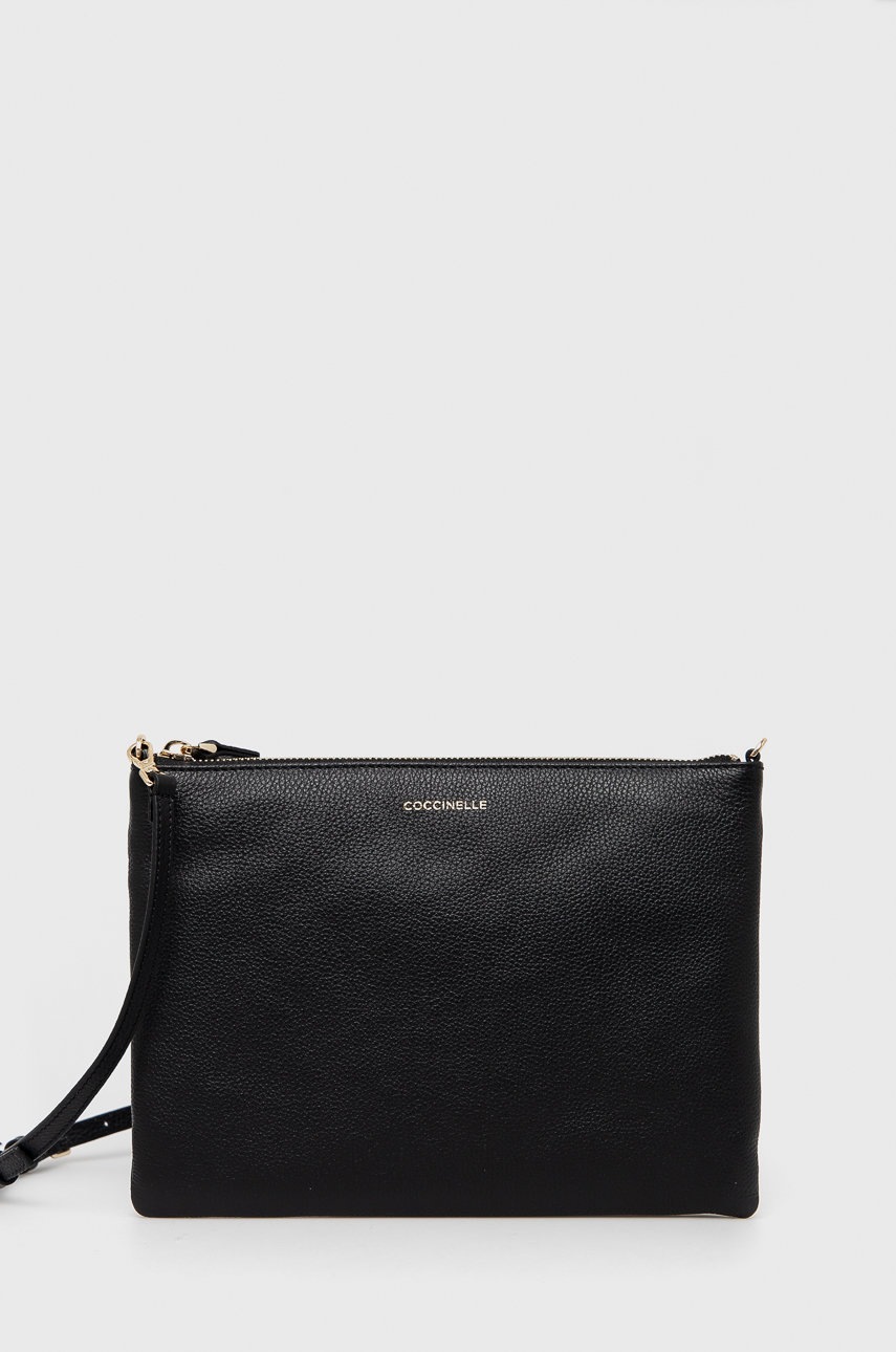 

Кожена чанта Coccinelle Mini Bag в черно, Черен