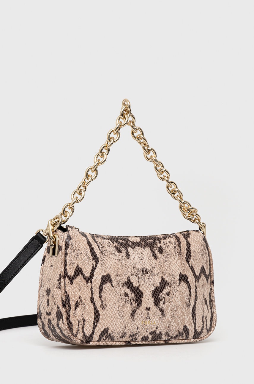 

Кожаная сумочка Furla MOON цвет бежевый