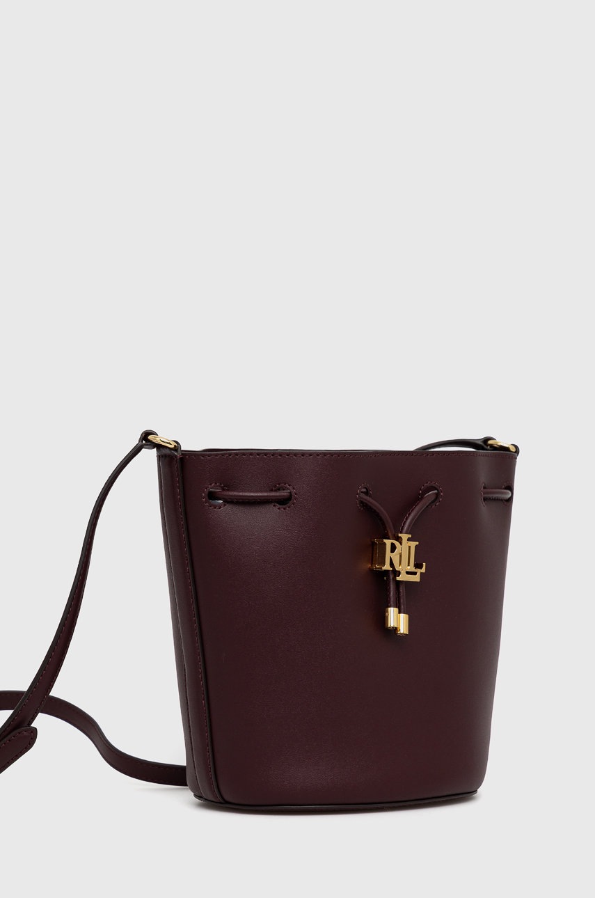 

Кожаная сумочка Lauren Ralph Lauren цвет бордовый