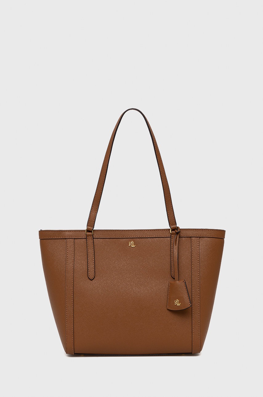 

Шкіряна сумочка Lauren Ralph Lauren колір коричневий