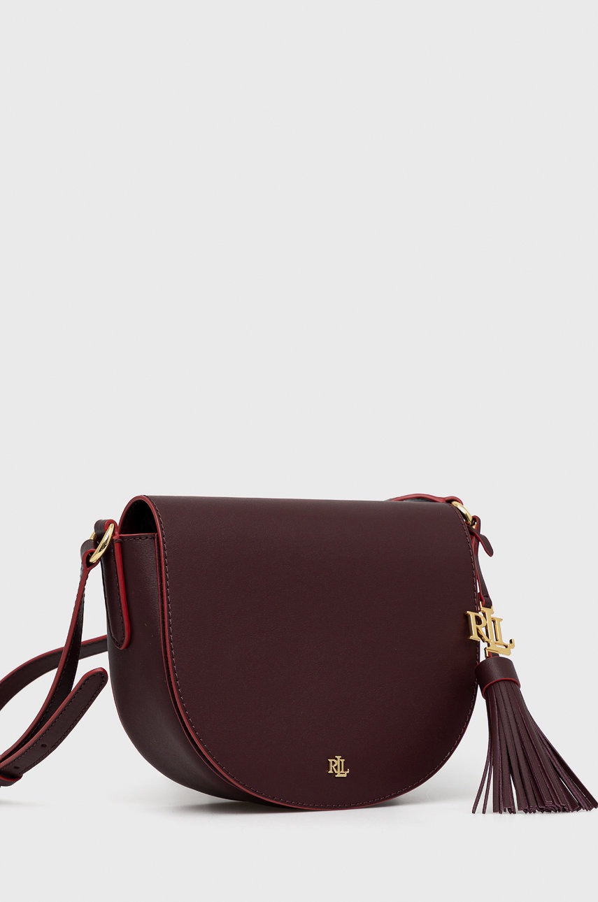 

Кожаная сумочка Lauren Ralph Lauren цвет бордовый