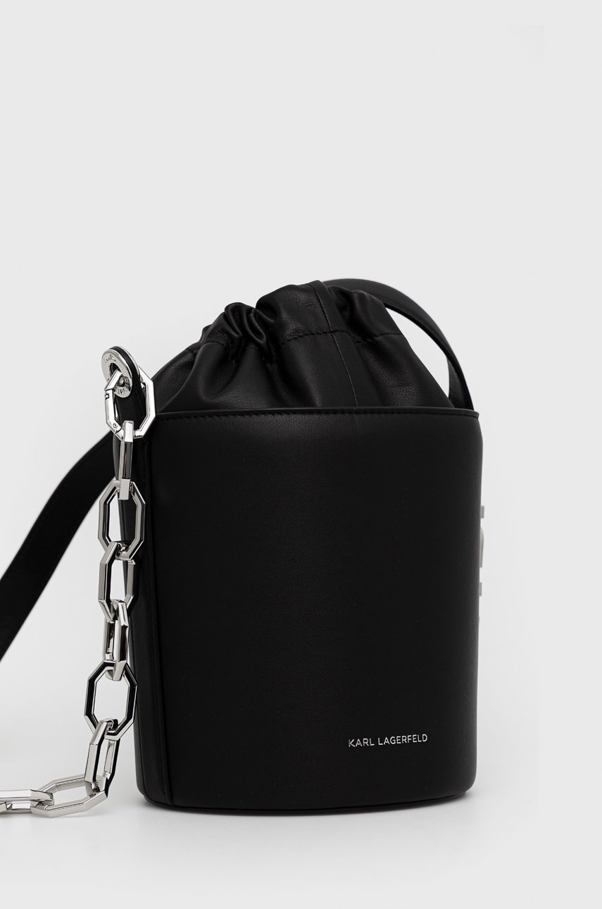 

Кожаная сумочка Karl Lagerfeld цвет чёрный