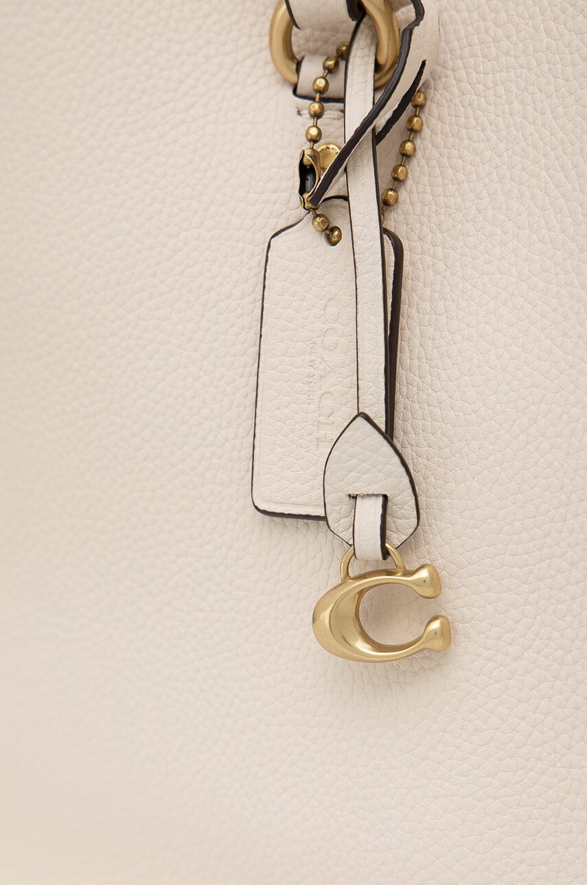 

Шкіряна сумочка Coach колір бежевий