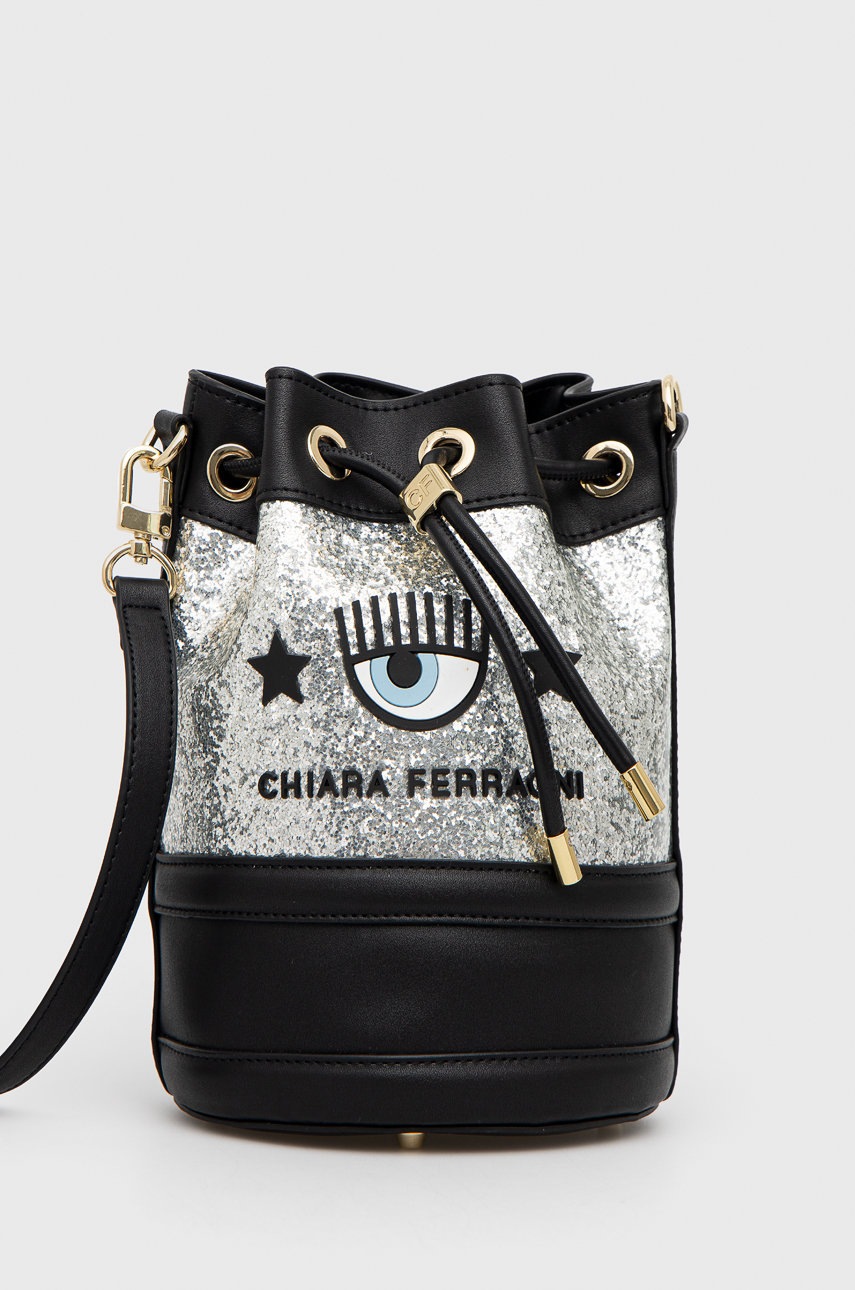 

Чанта Chiara Ferragni Microinjection в сребристо, Сребърен
