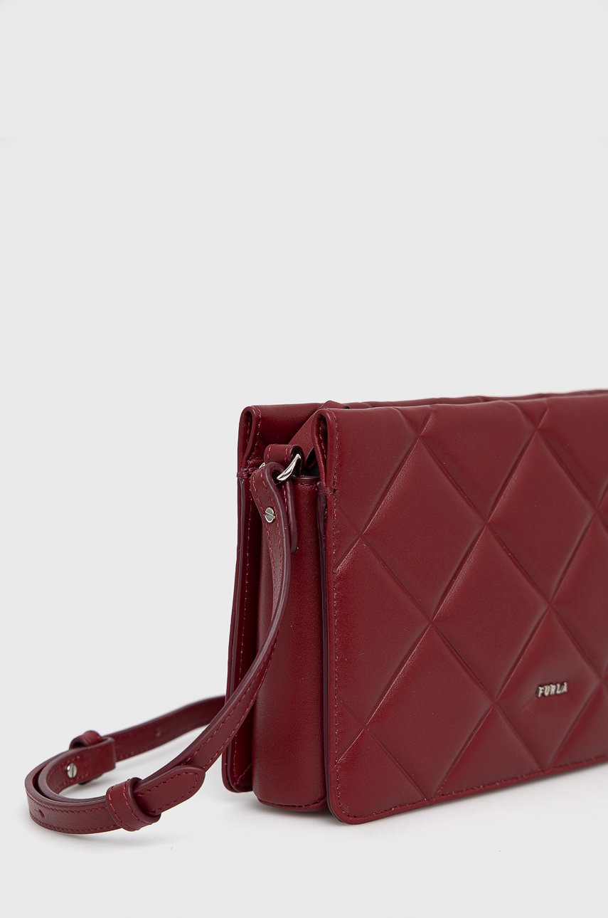 

Шкіряна сумочка Furla колір бордовий
