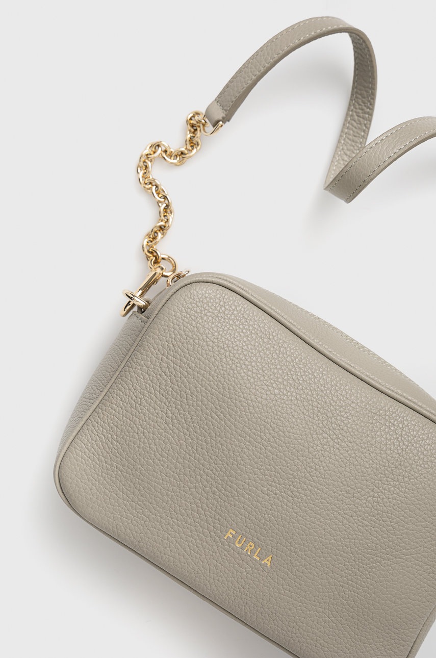 

Кожаная сумочка Furla Real цвет серый