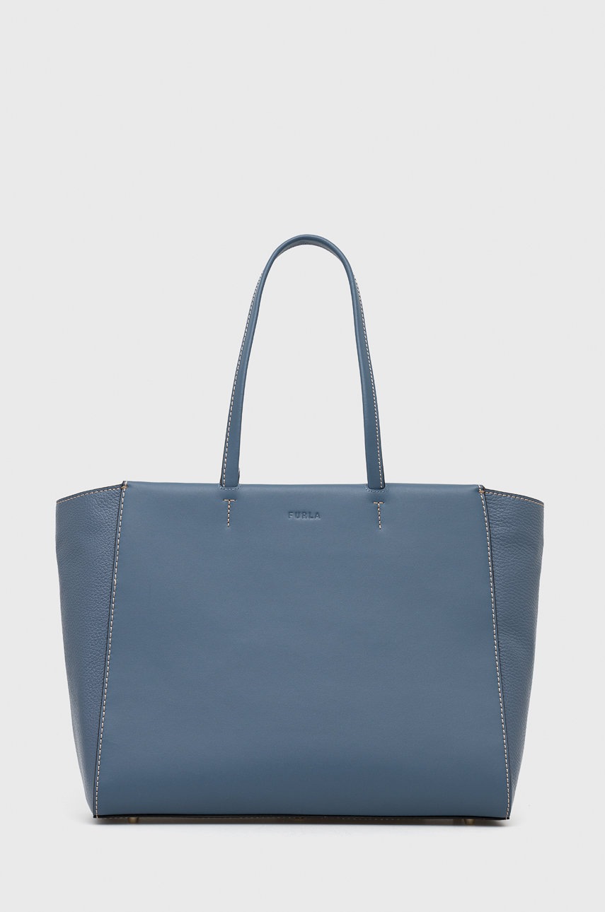 

Кожена чанта Furla, Син