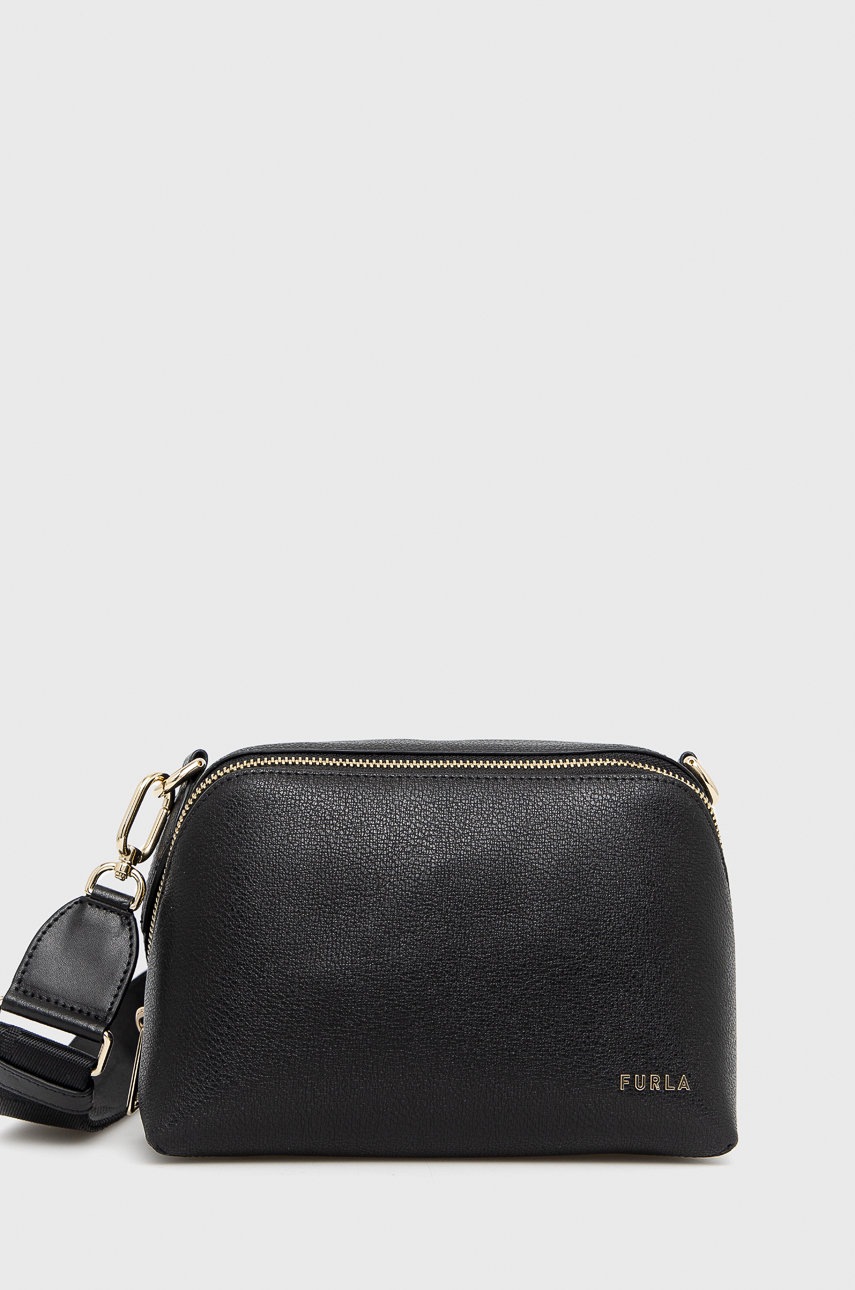 

Кожена чанта Furla Amica S в черно, Черен