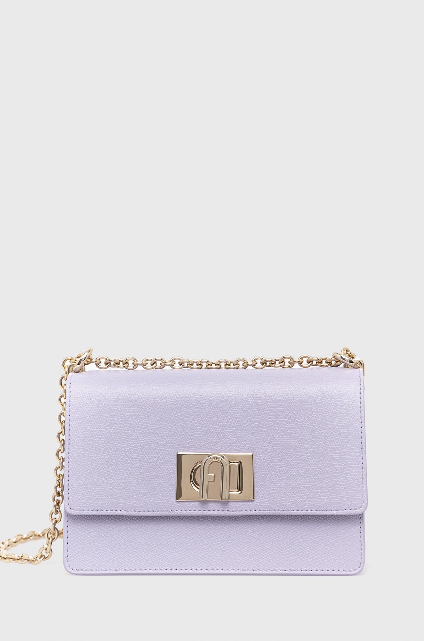 

Кожена чанта Furla 1927 в розово, Виолетов