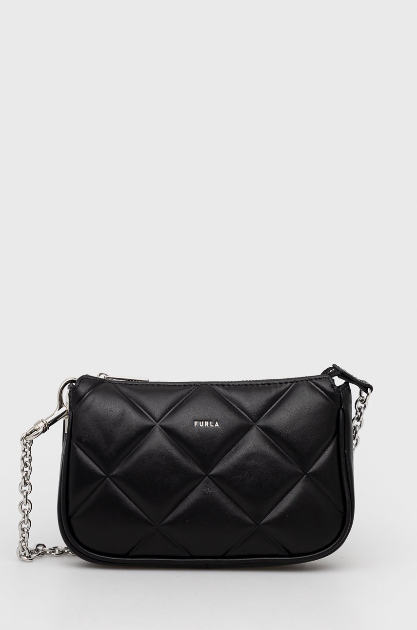 

Furla - Кожена чанта Moon, Черен
