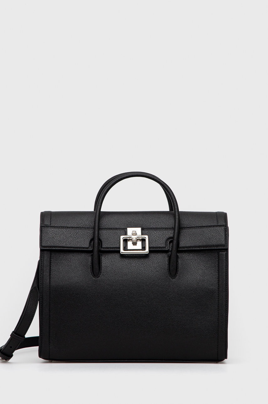 

Кожена чанта Furla Villa в черно, Черен