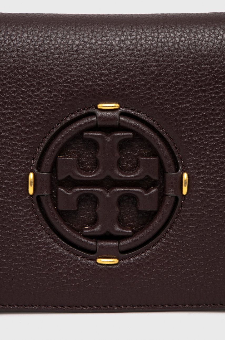 

Шкіряна сумочка Tory Burch колір бордовий