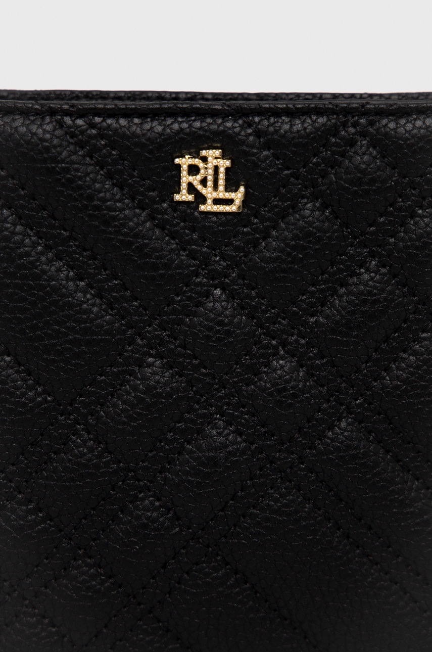 

Шкіряна сумка Lauren Ralph Lauren колір чорний