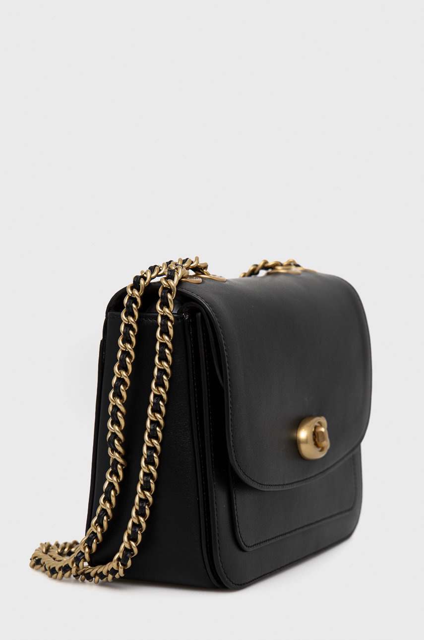 

Кожаная сумка Coach цвет чёрный